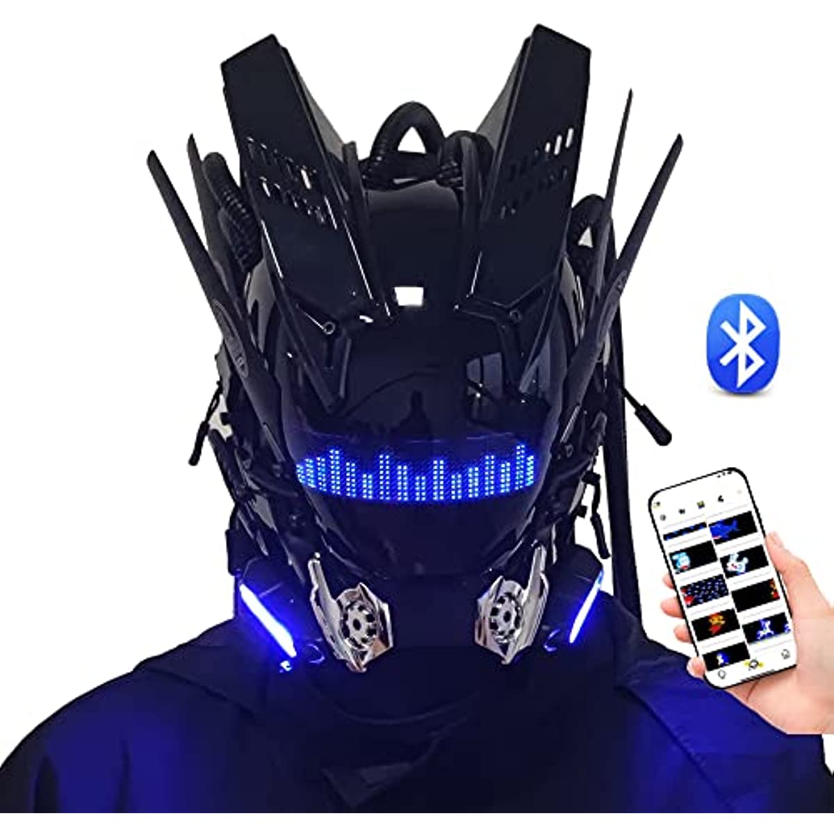 Men Accessories App - Cyberpunk Mask Cosplay for Men Bluetooth