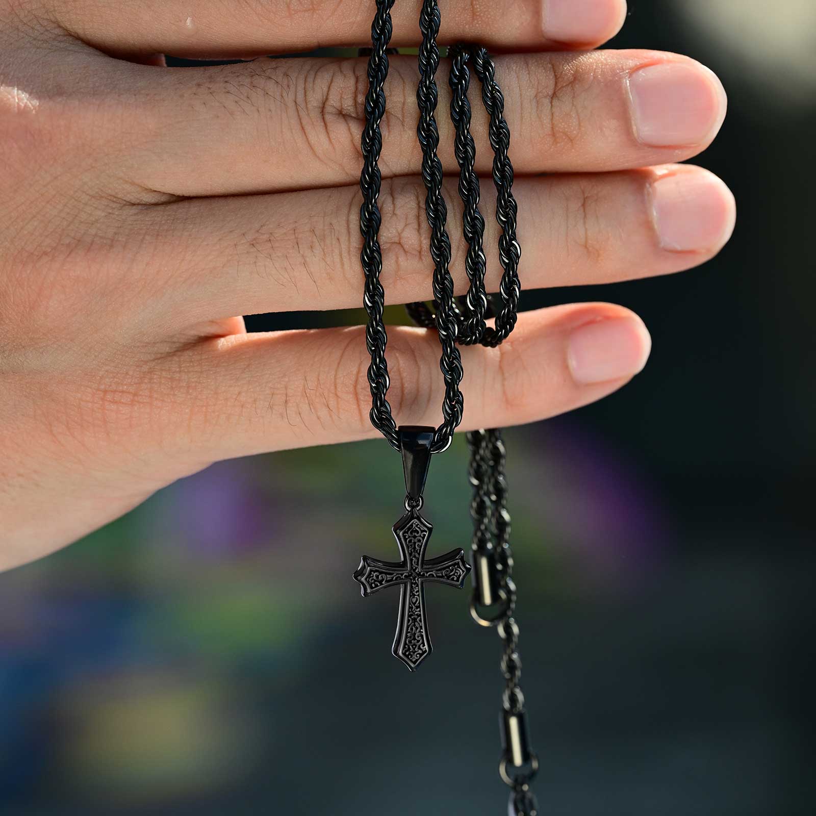 Men Accessories Neck Chain - Vnox Men's Cross Necklace Stainless Steel
