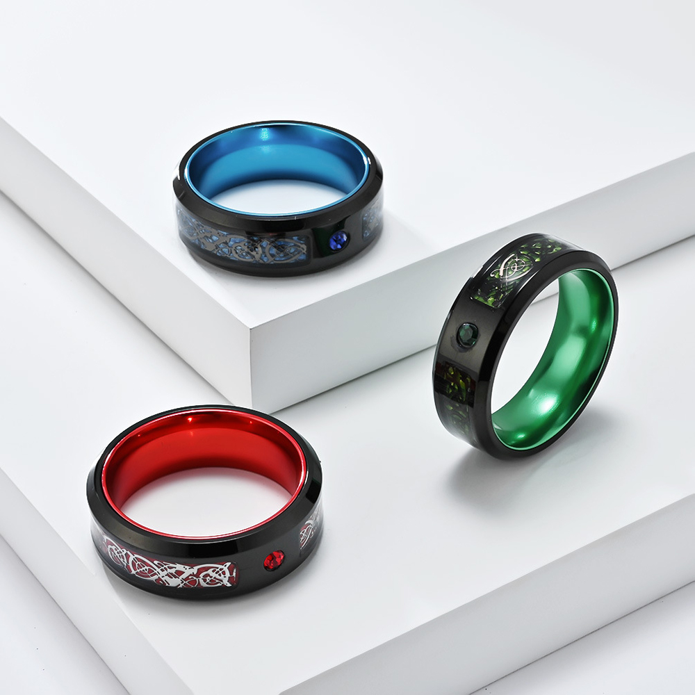 Dragon Ring Stainless Steel Ni - Men Accessories Shop 评论和价格