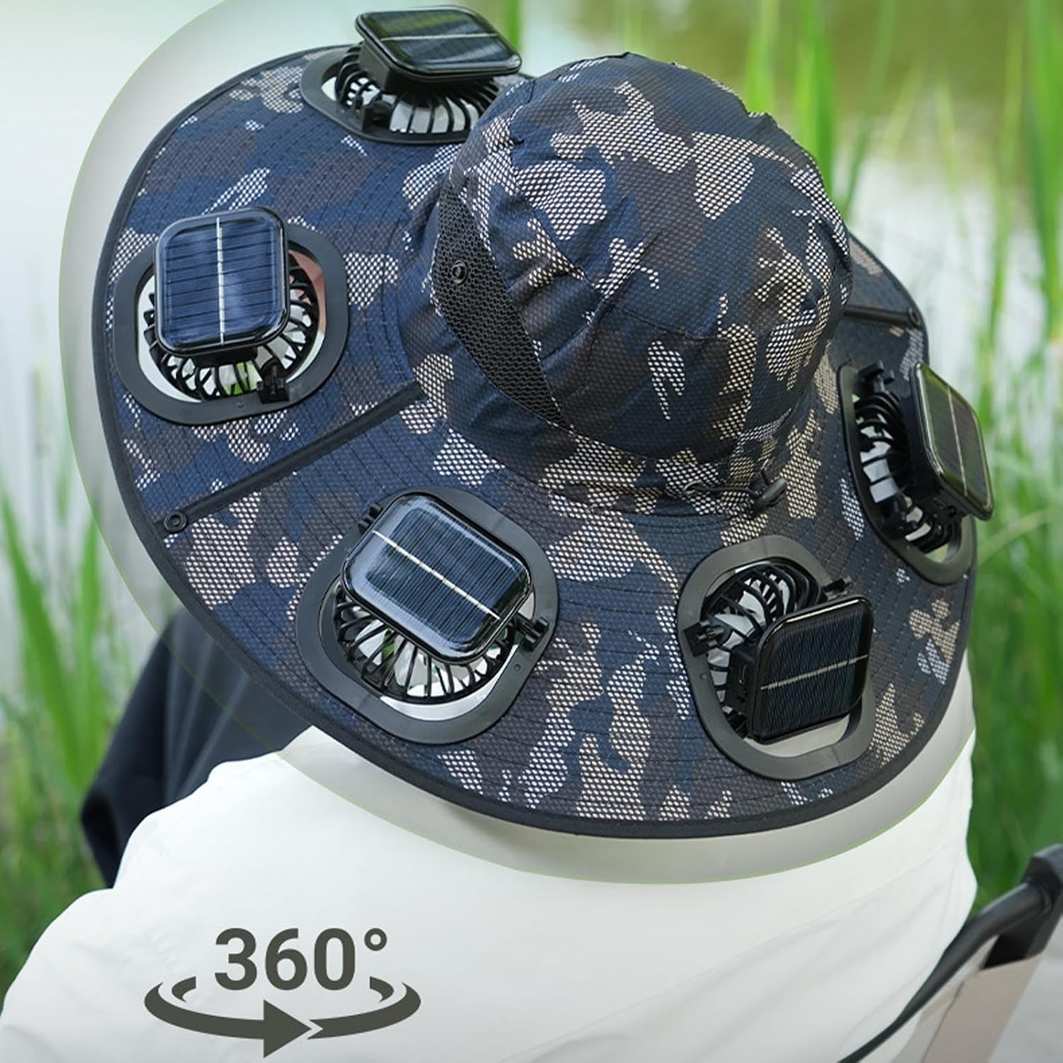 Hot 6 Fans Solar Fan Hat Breat - Men Accessories H&M 评论和价格