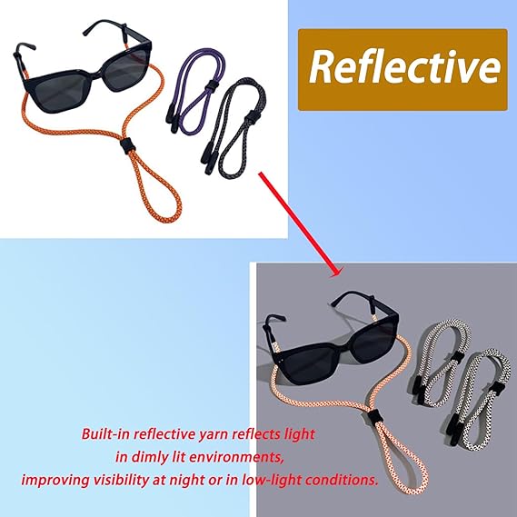 2 PCS Glasses Strap, Reflectiv - Men Accessories Neck Chain 评论和价格