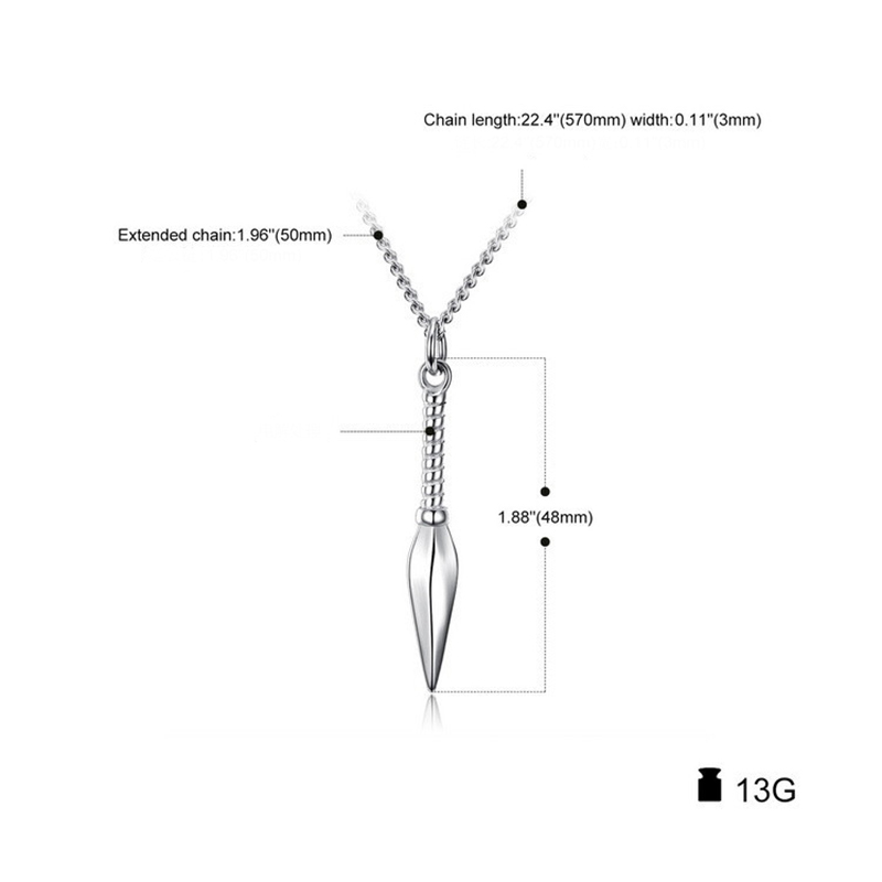 Spear Pendant Necklace For Men - Men Accessories Neck Chain 评论和价格
