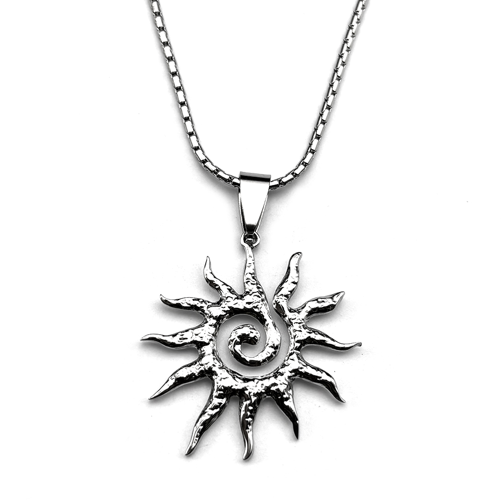 Spiral Sun Pendant Necklace Fo - Men Accessories Neck Chain 评论和价格