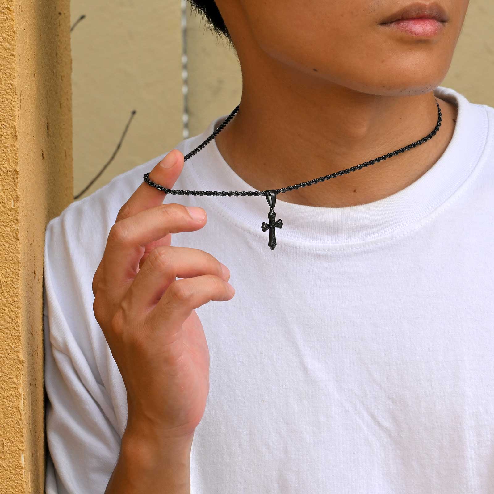 Vnox Men's Cross Necklace Stai - Men Accessories Neck Chain 评论和价格